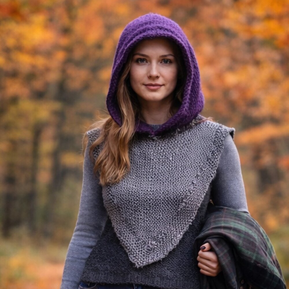 Hand Crafted Knit Hoodie Balaclava Hood Cowl Scarf Winter Neck Warmer Essential